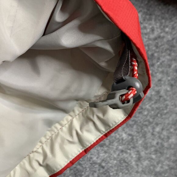 LL Bean GoreTex Windbreaker Jacket Women Medium Red Hooded Zip Front Lined - Picture 10 of 15